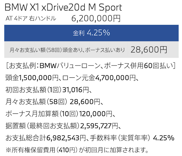 BMW X1 xDrive20d M Sportの詳細